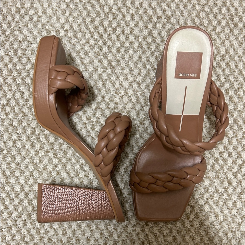 Dolce Vita Women's Braided Brown Heels size 8.5